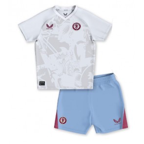Aston Villa kläder Barn 2023-24 Bortatröja Kortärmad (+ korta byxor)